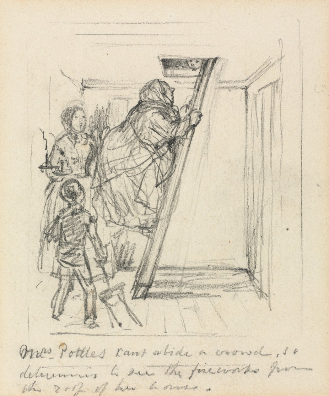 La signora Pottles non sopporta la folla da John Leech
