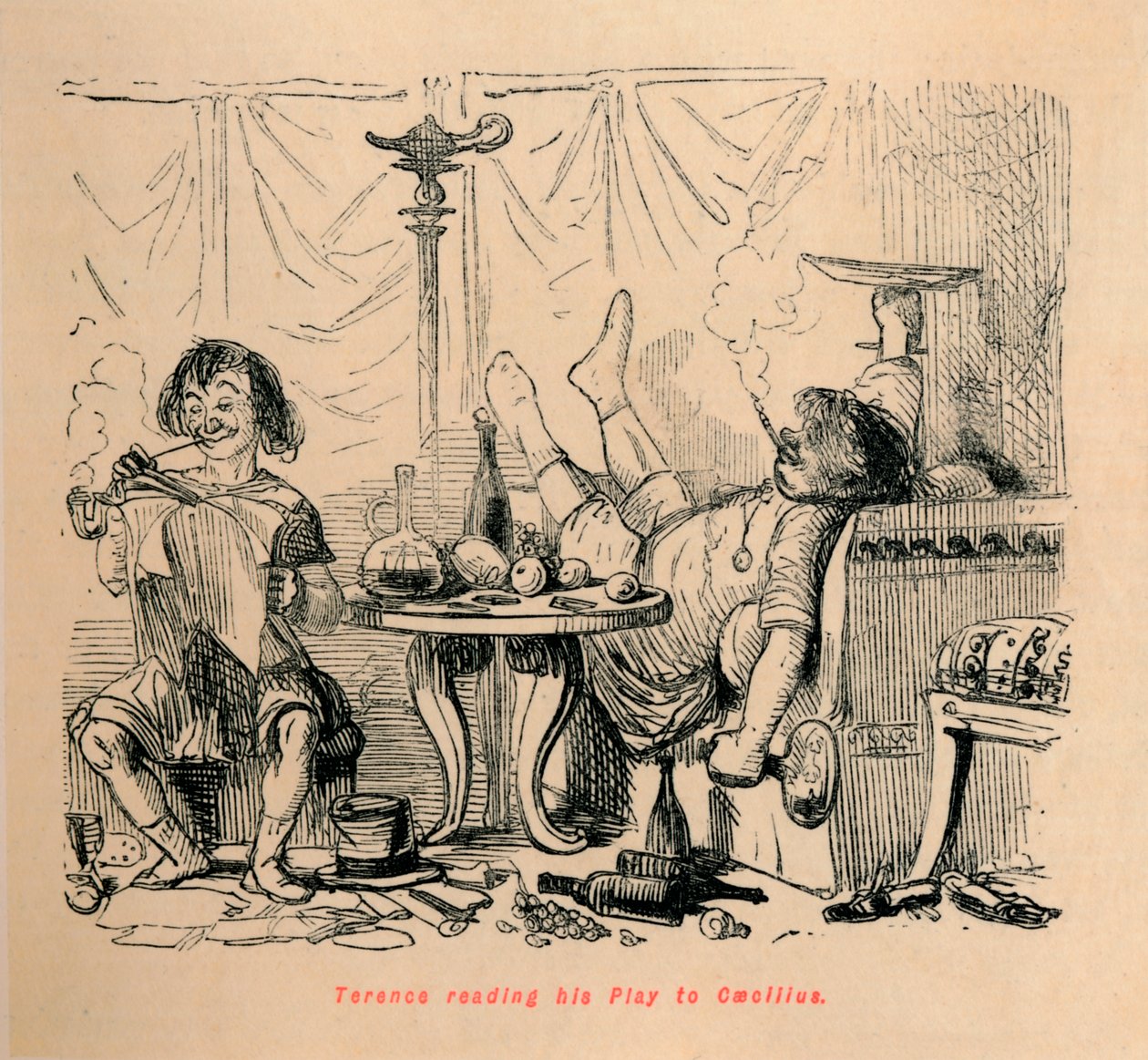 Terenzio legge la sua commedia a Cecilio, 1852 da John Leech