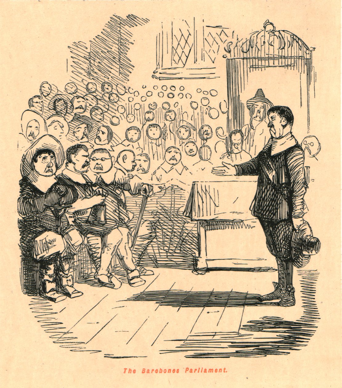 Il Parlamento Barebones, 1897 da John Leech
