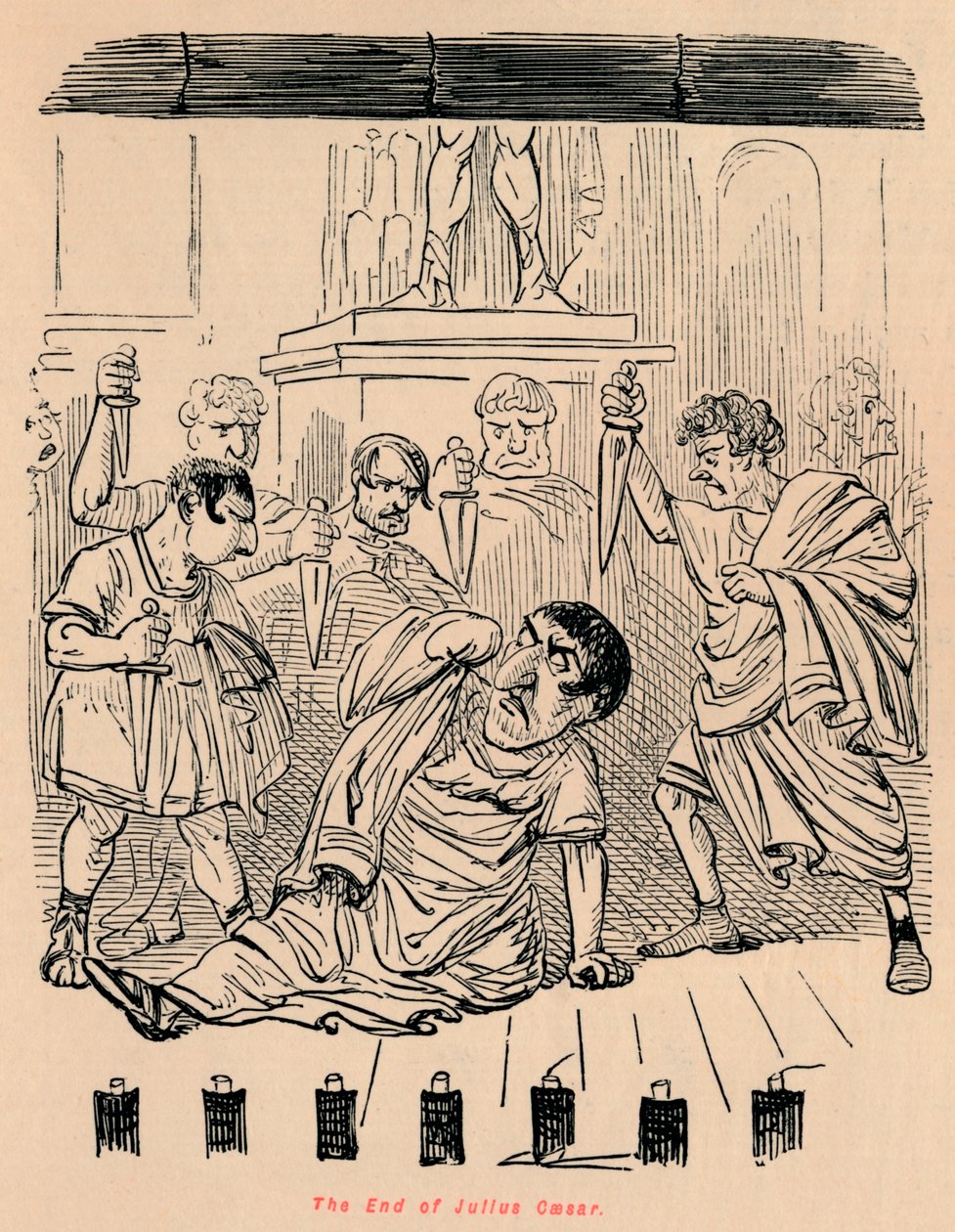La fine di Giulio Cesare, 1852 da John Leech