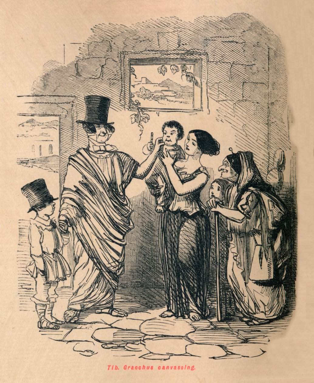 Tib Gracchus in campagna elettorale, 1852 da John Leech