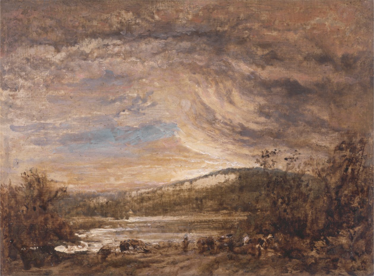 Paesaggio Fluviale, Tramonto da John Linnell
