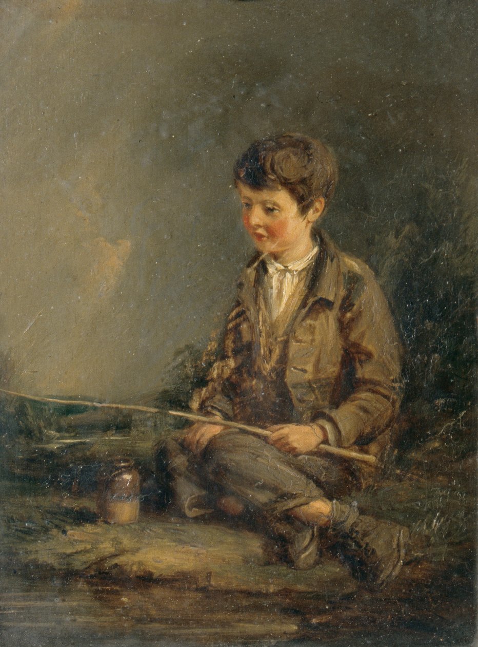 Ragazzo che pesca da John Linnell