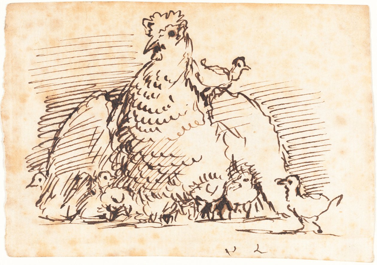 Galline e Pulcini da John Linnell