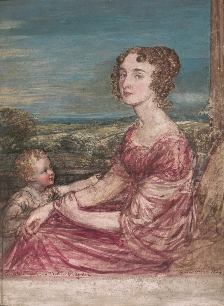 Signora William Wilberforce e bambino da John Linnell