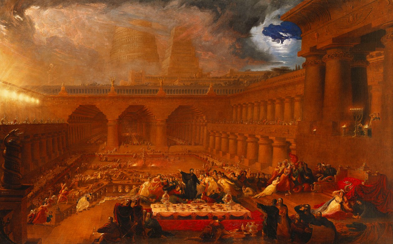 Il banchetto di Baldassarre, 1820 da John Martin