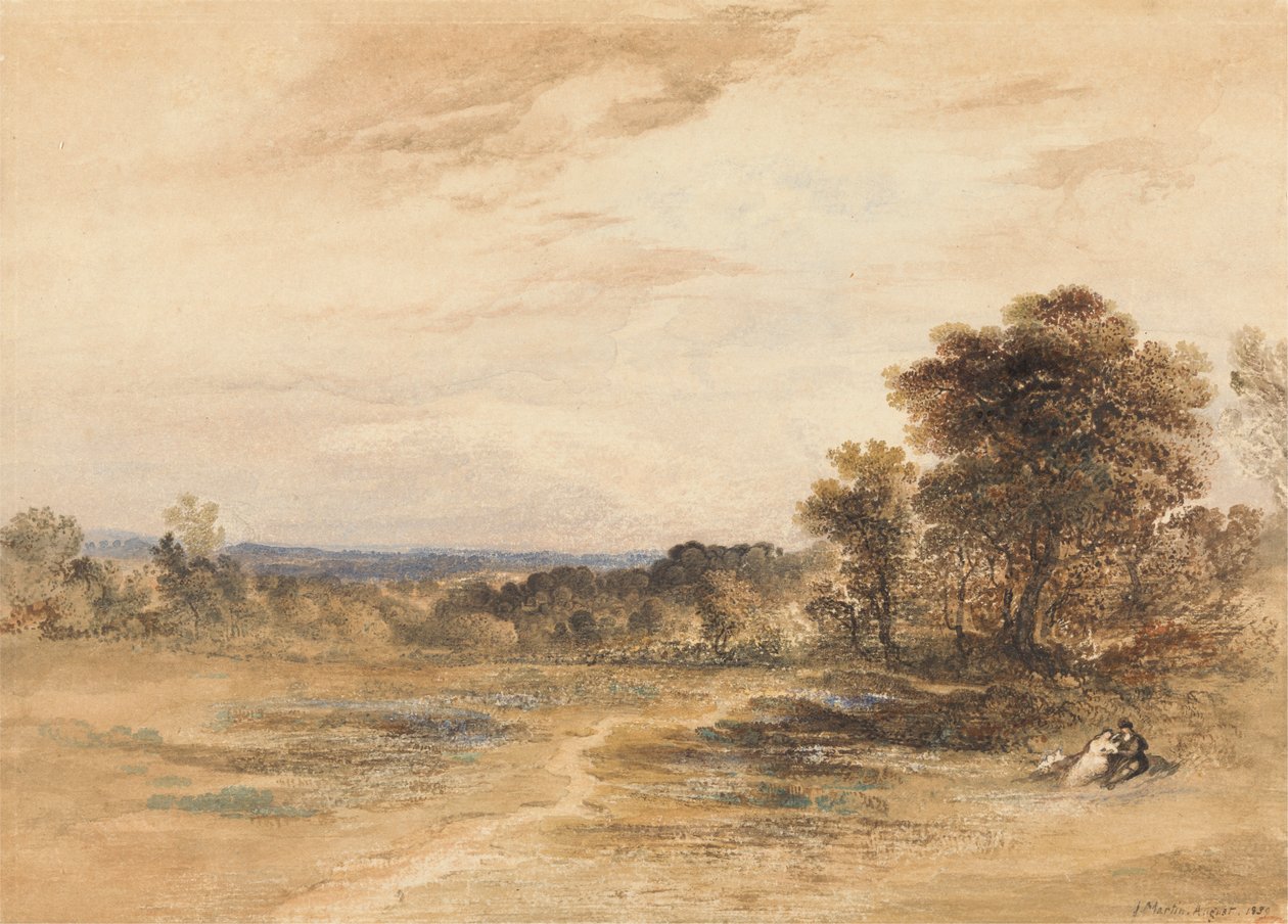 Paesaggio con coppia corteggiante da John Martin
