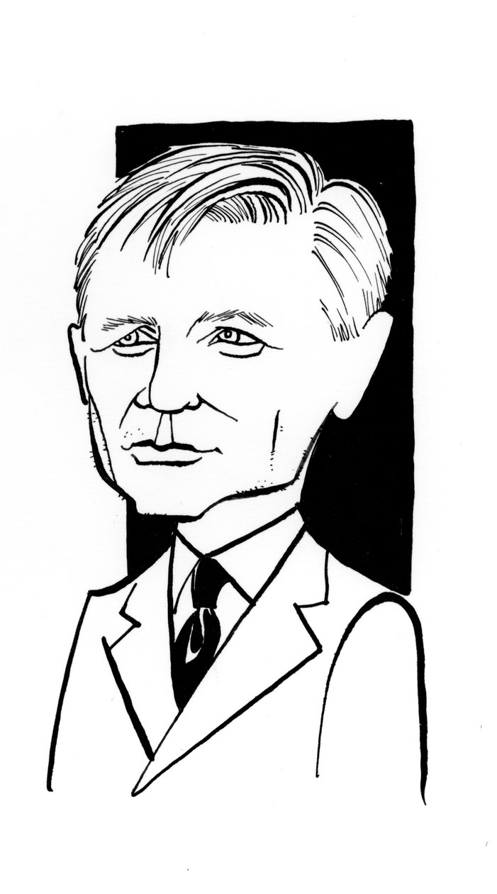 Caricatura di Daniel Craig, attore inglese: b da John Minnion