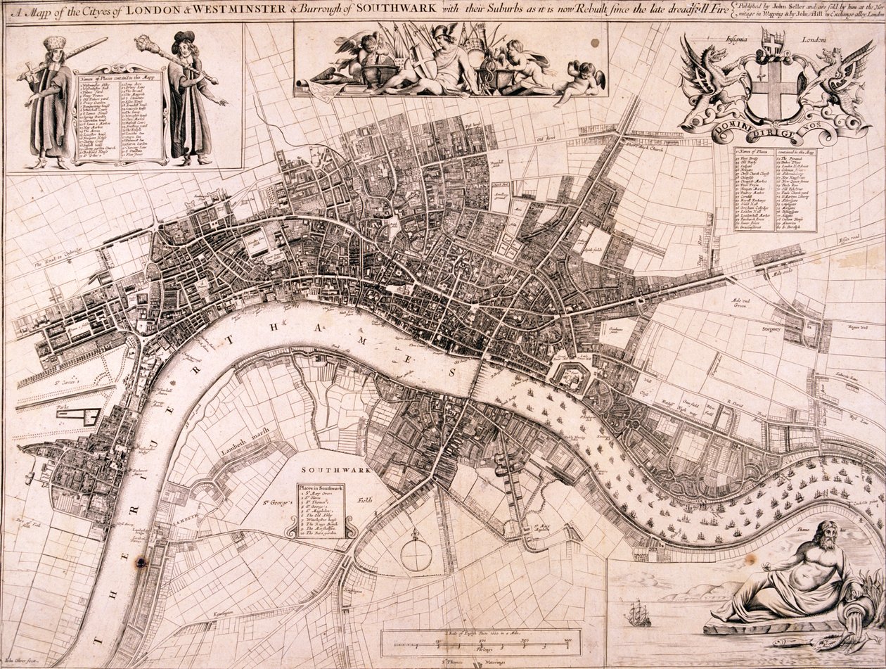 Mappa di Londra, c1680 da John Oliver
