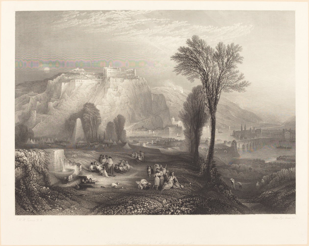 Ehrenbreitstein da John Pye after Joseph Mallord William Turner