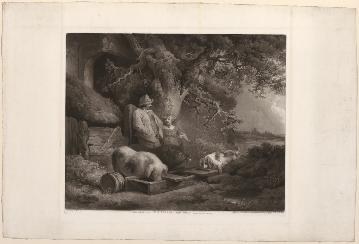 Contadino e maiali da John Raphael Smith