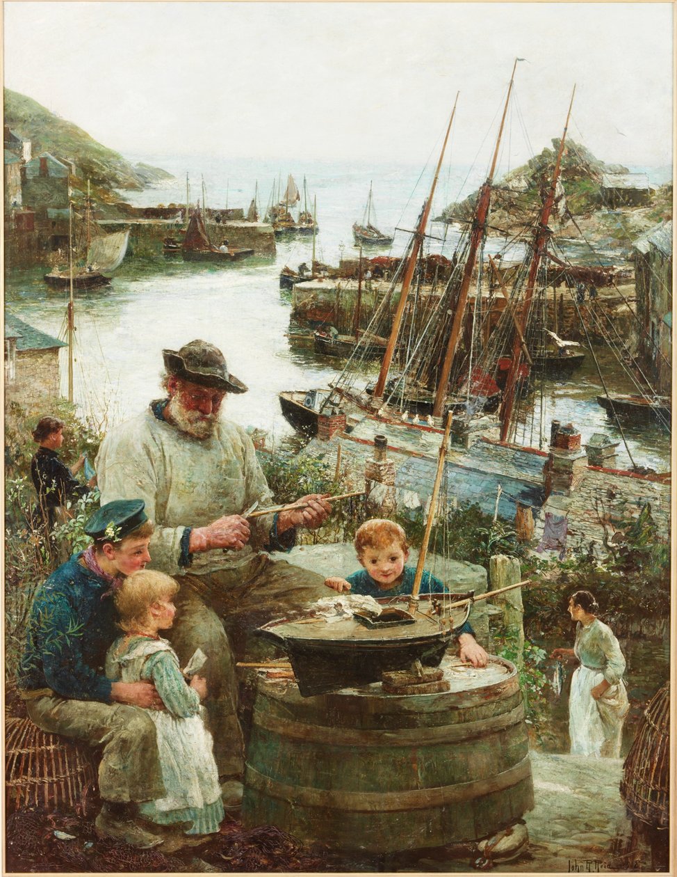 Costruttore di modelli di navi con porto, 1908 da John Robertson Reid