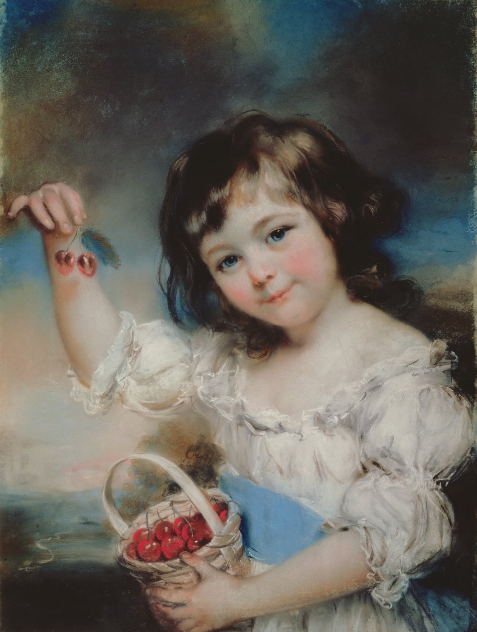 Bambina con ciliegie da John Russell