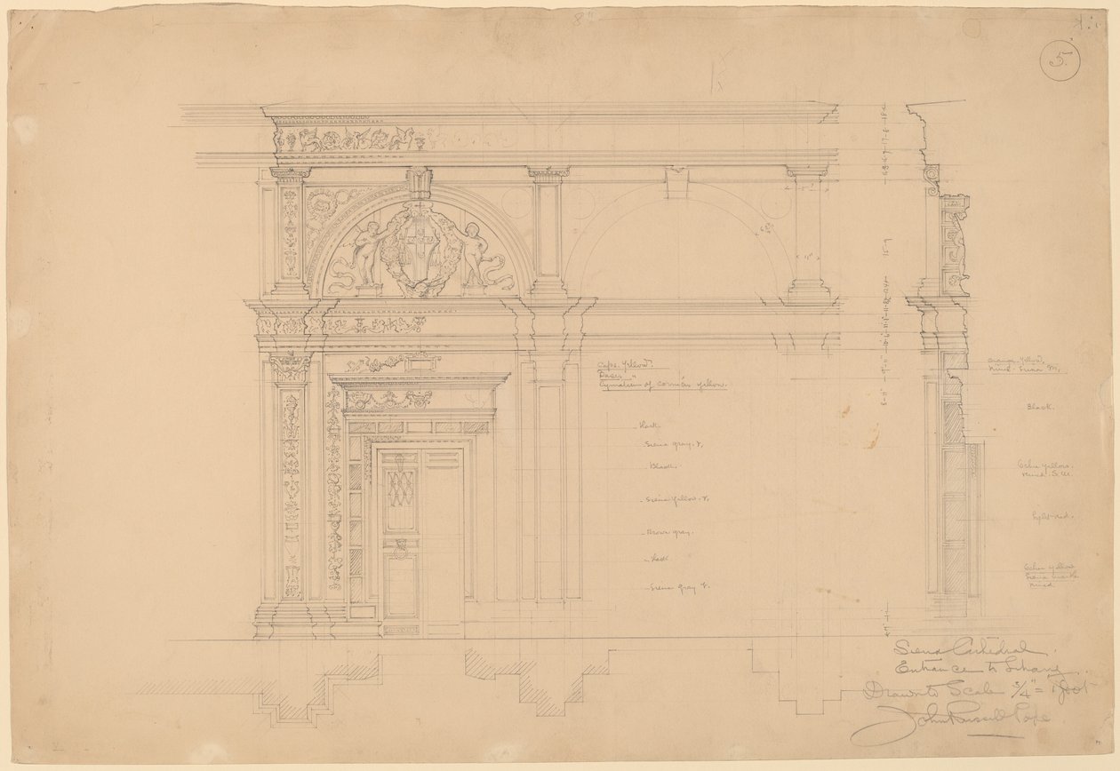 Cattedrale di Siena, ingresso alla biblioteca da John Russell Pope