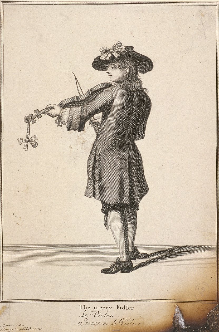 Il violinista allegro, Cries of London, c1688 da John Savage