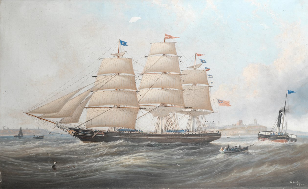 La nave Utinia al largo di Tynemouth da John Scott