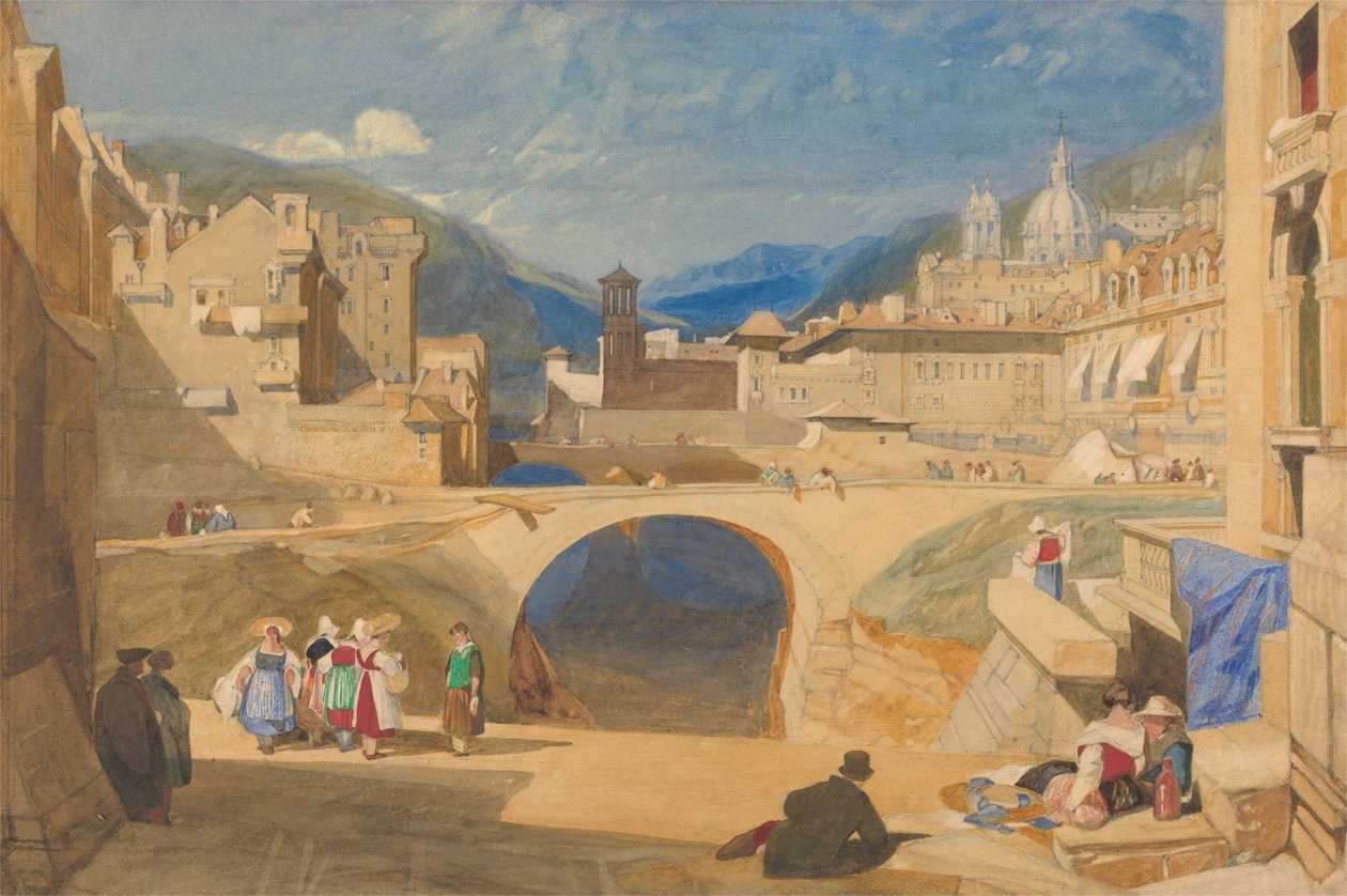 Ponte in una città continentale da John Sell Cotman