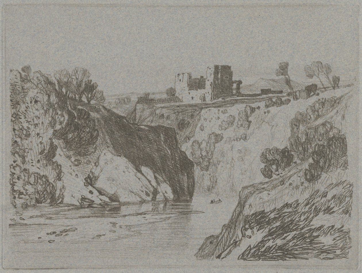 Castello sopra una gola rocciosa da John Sell Cotman