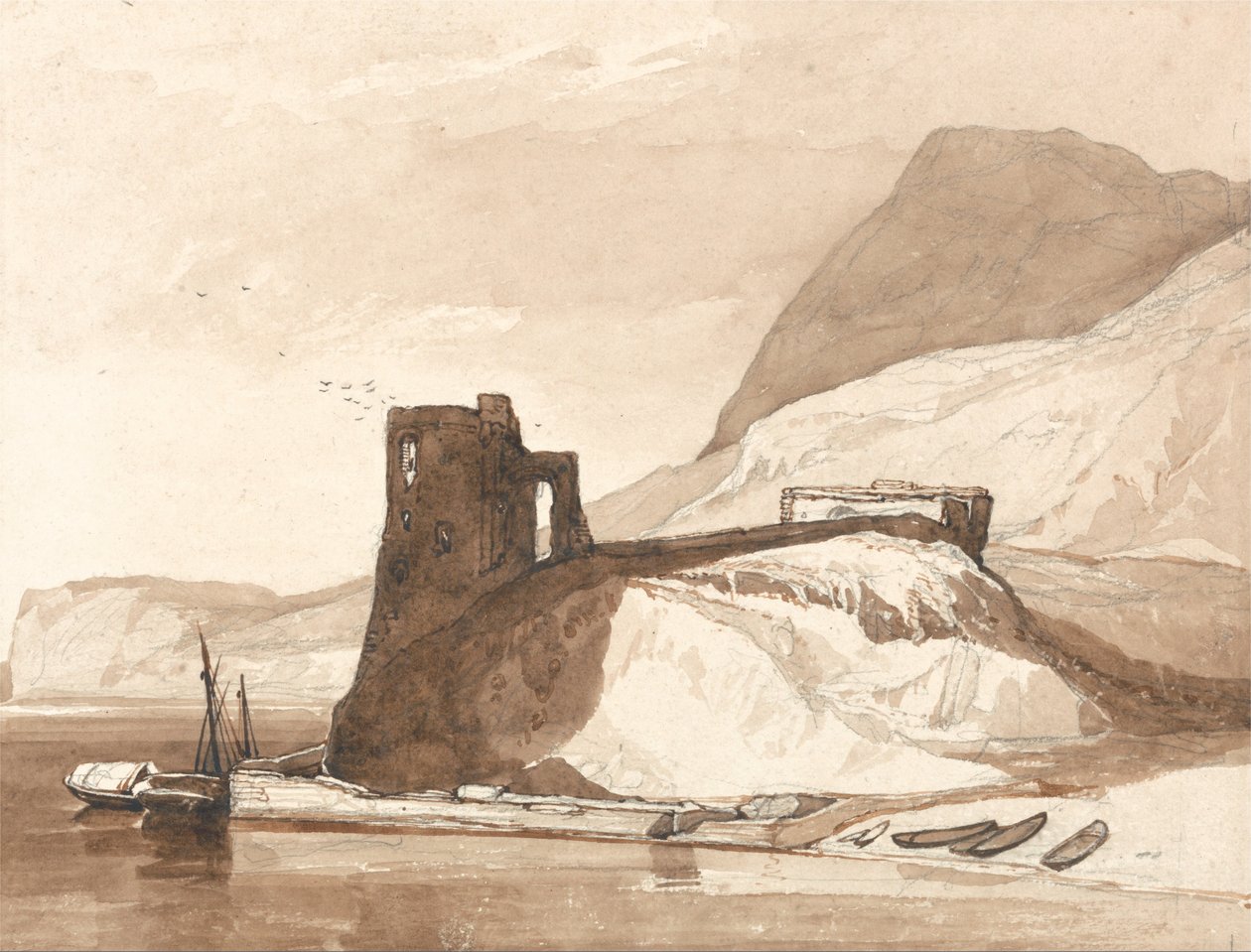 Scena di costa con castello da John Sell Cotman