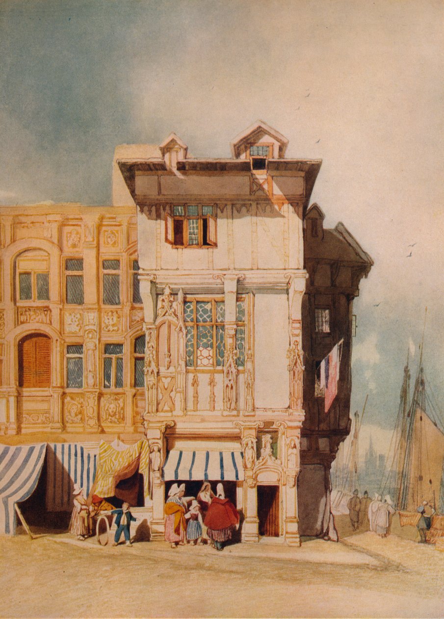 Vecchie case, con figure, c1836 da John Sell Cotman