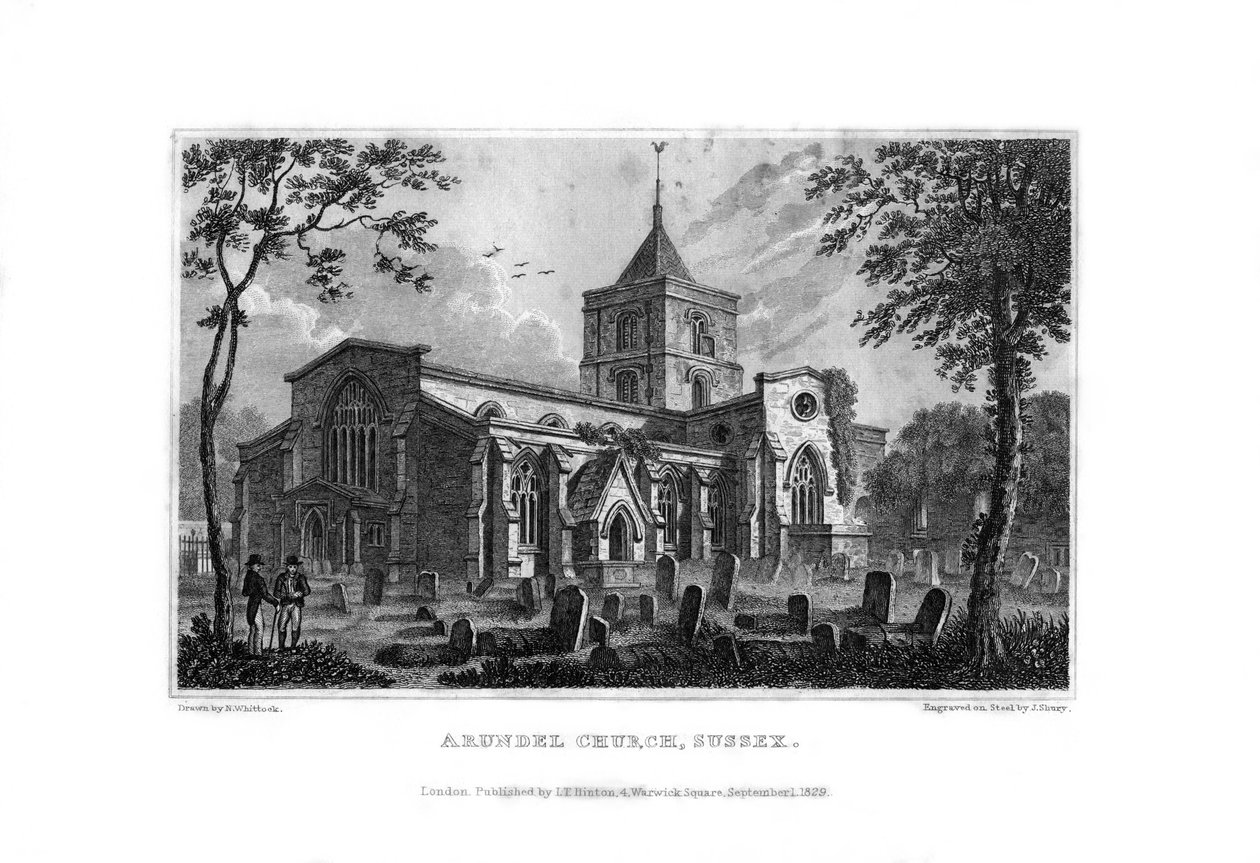 Chiesa di Arundel, West Sussex, 1829 da John Shury