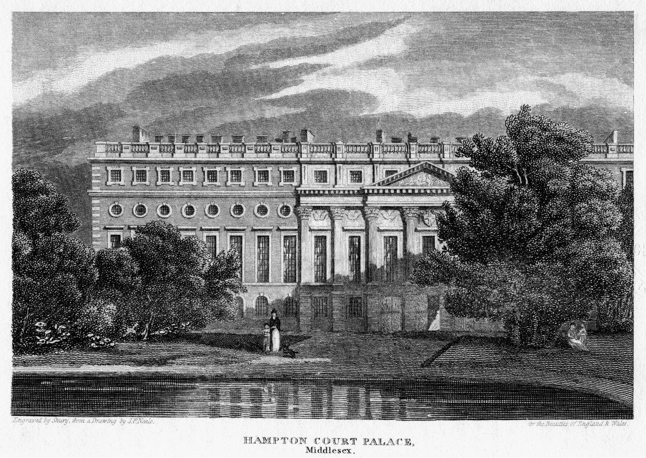 Palazzo di Hampton Court, Londra, 1814 da John Shury