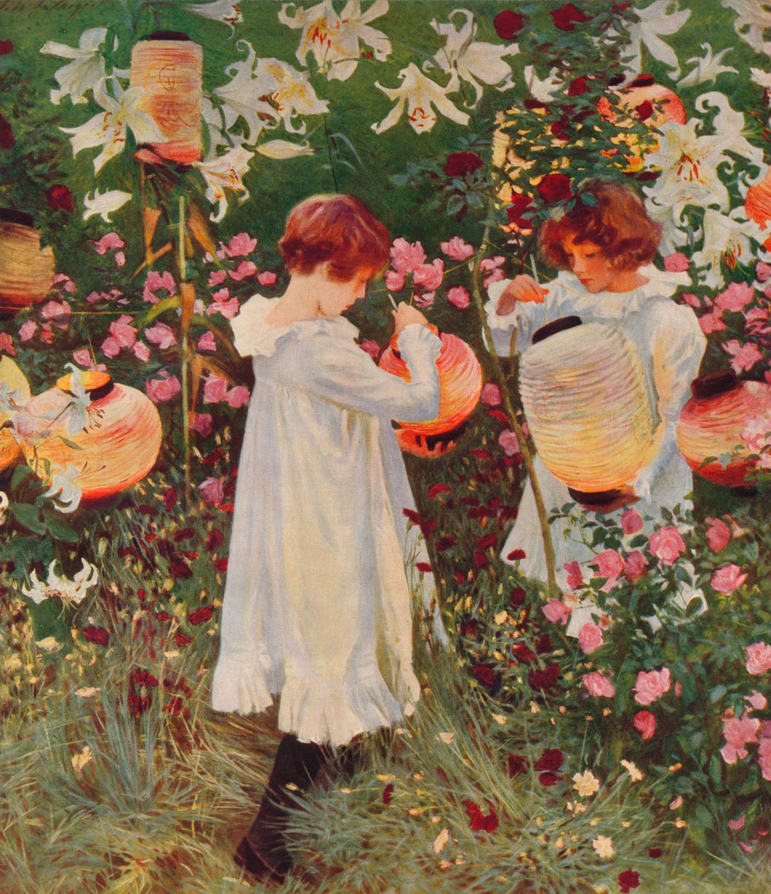 Garofano, Giglio, Giglio, Rosa, 1885-86, 1938 da John Singer Sargent