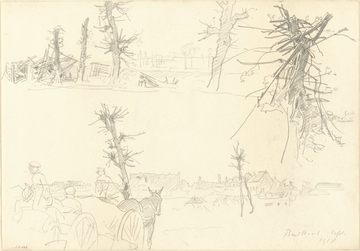 Soldati in un paesaggio devastato da John Singer Sargent