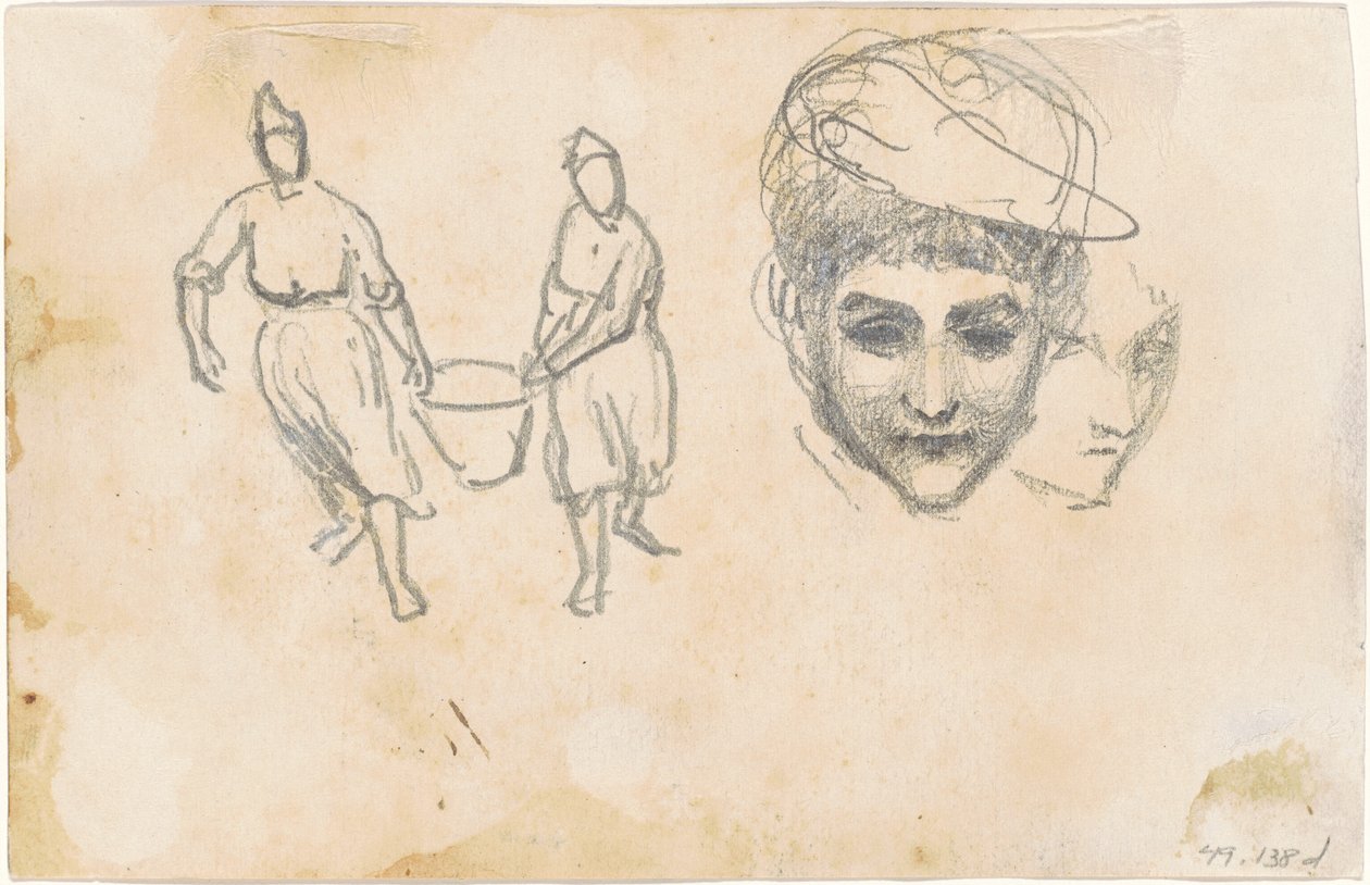 Studi di contadini [verso], 1870-1872 da John Singer Sargent