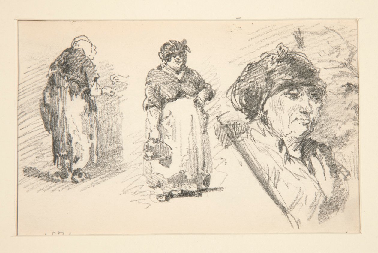 Due figure in piedi e una testa da John Singer Sargent