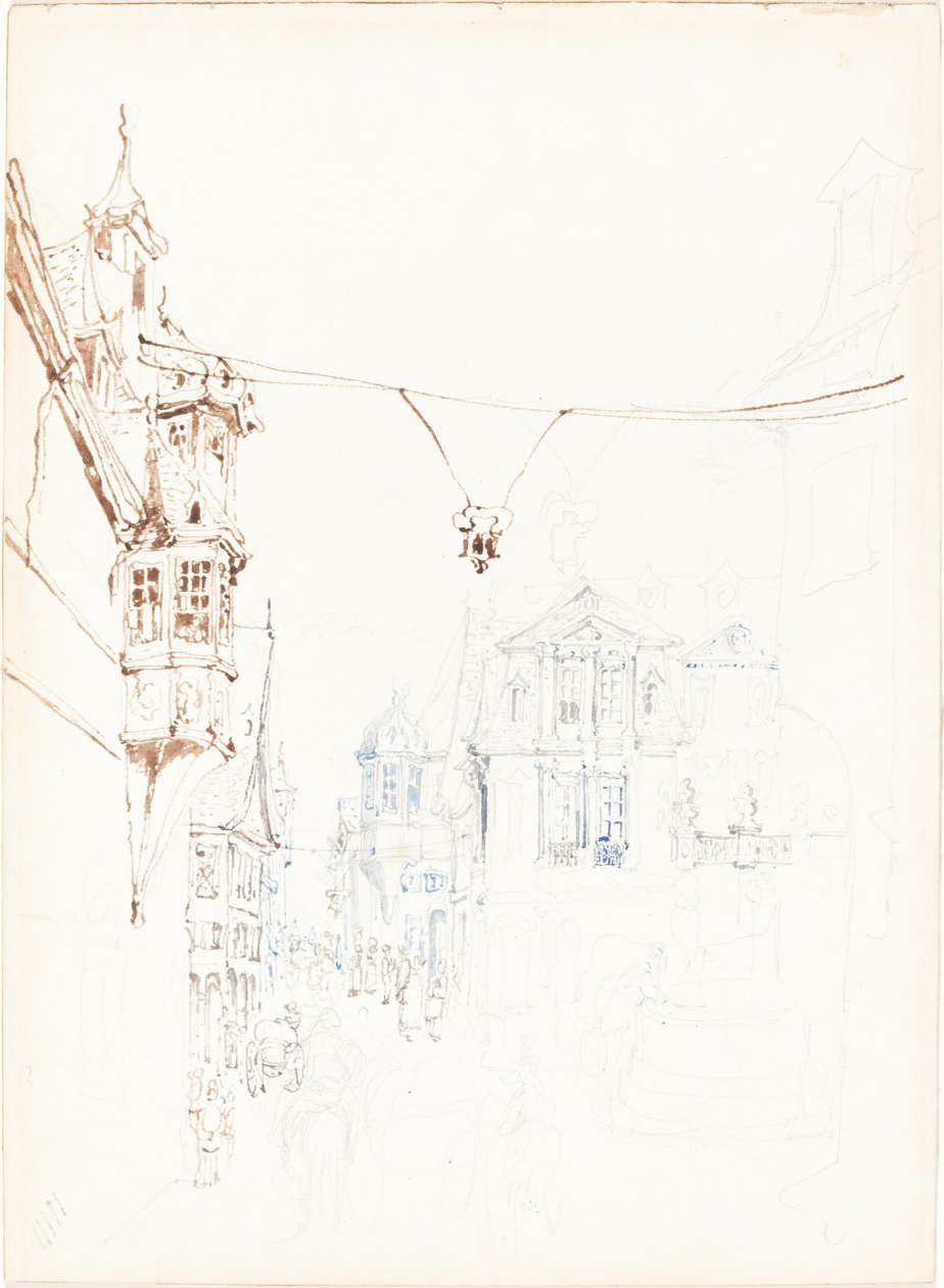 Scena di strada continentale da John Skinner Prout