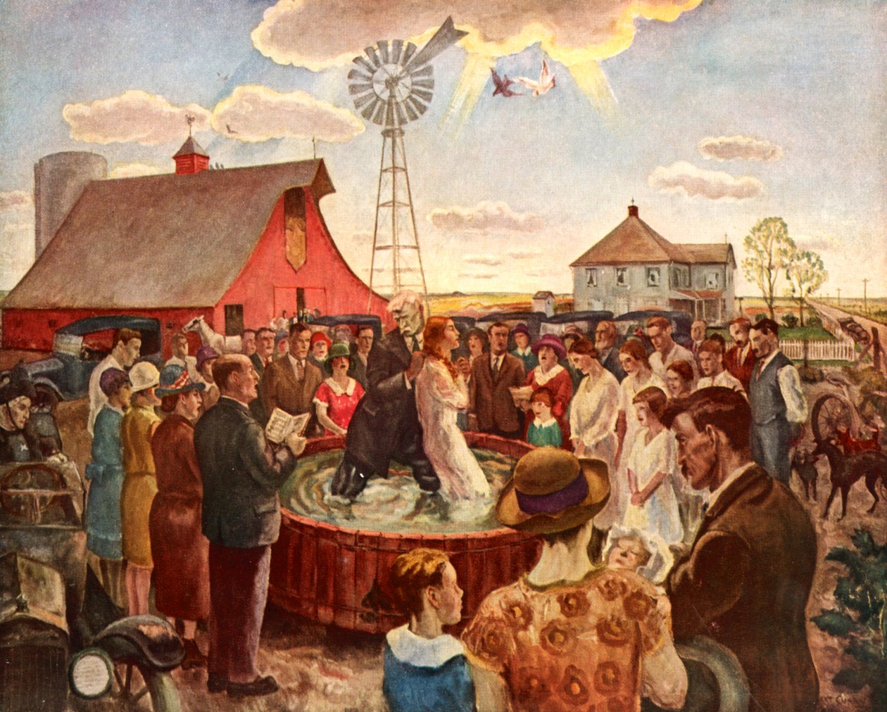 Battesimo in Kansas, tavola del libro da John Steuart Curry