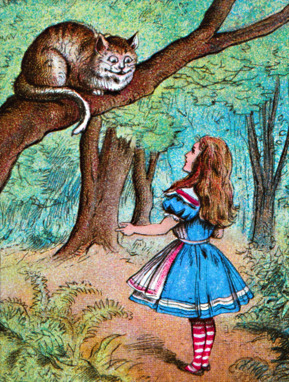 Alice e il gatto del Cheshire, c1910 da John Tenniel