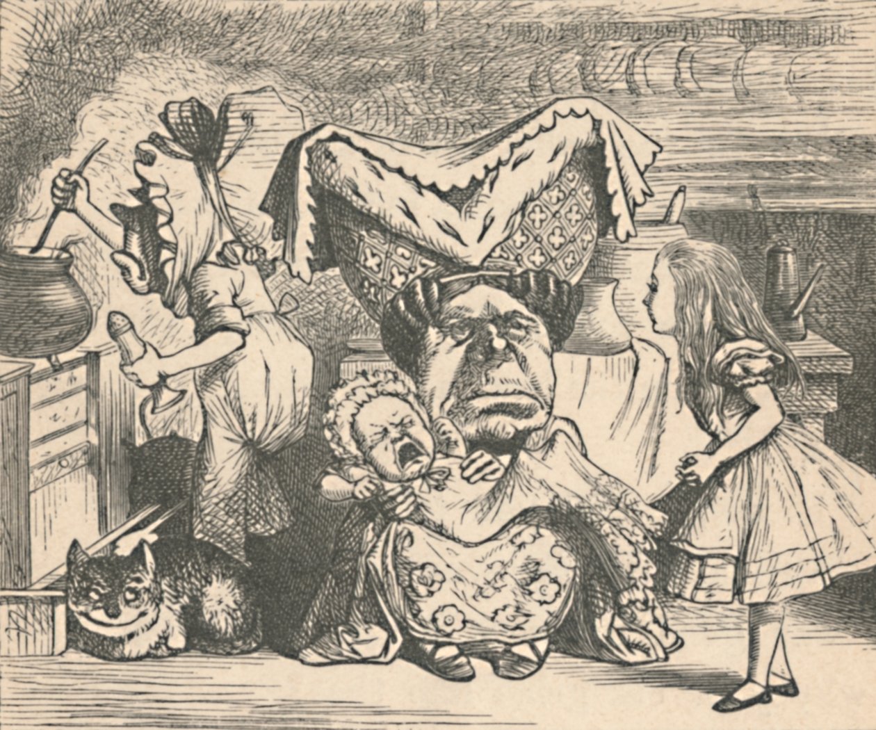 Alice, la Duchessa e il bambino, 1889 da John Tenniel