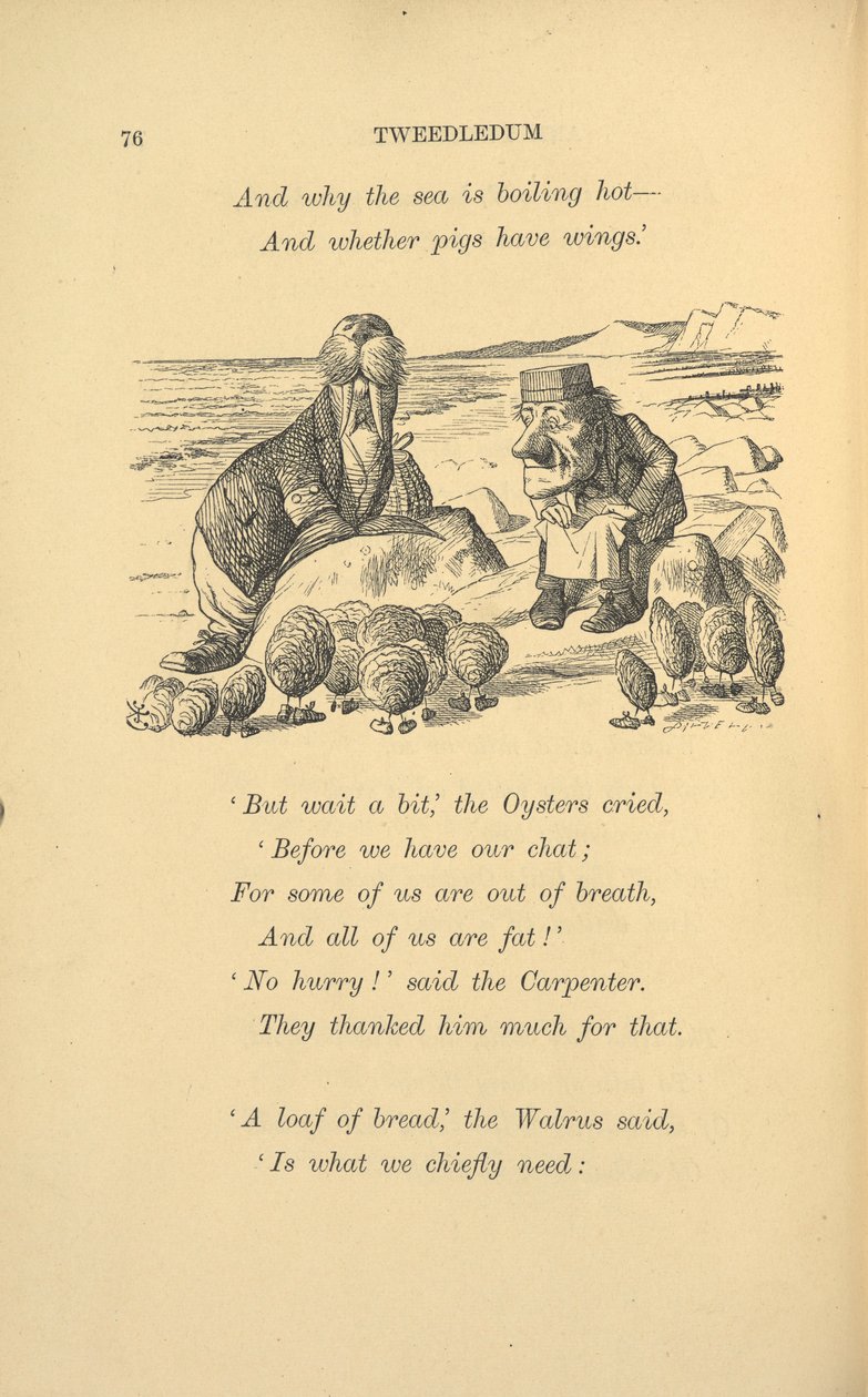 Il tricheco e il carpentiere con le ostriche da John Tenniel