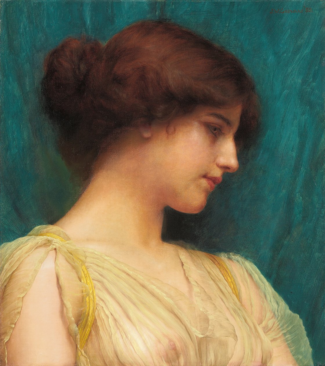 Studio della testa di una ragazza, 1899 da John William Godward