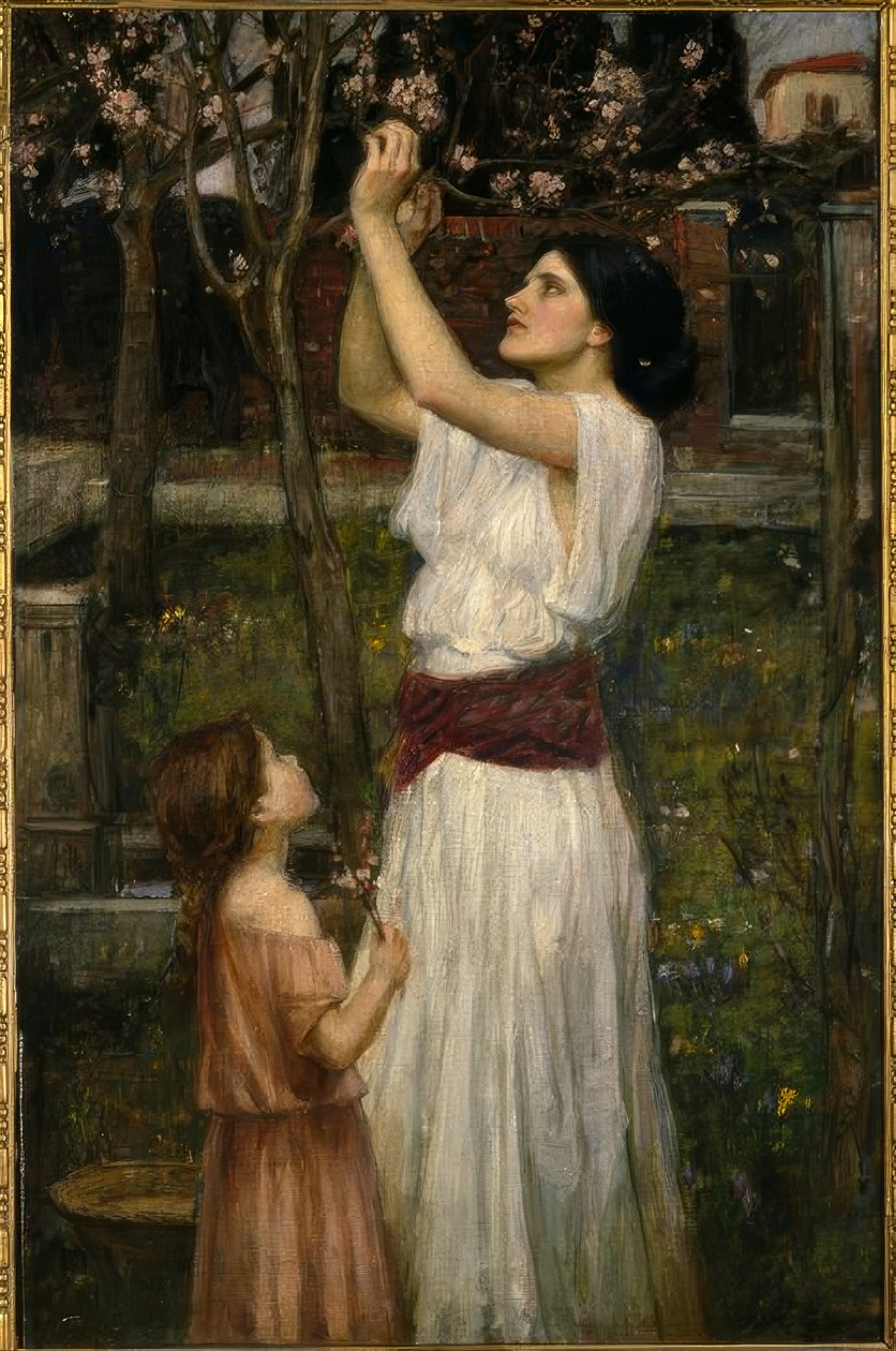 Raccolta di fiori di mandorlo da John William Waterhouse