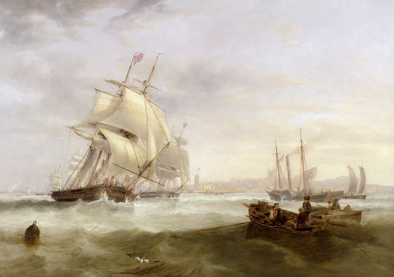Navi al largo di Hartlepool da John Wilson Carmichael