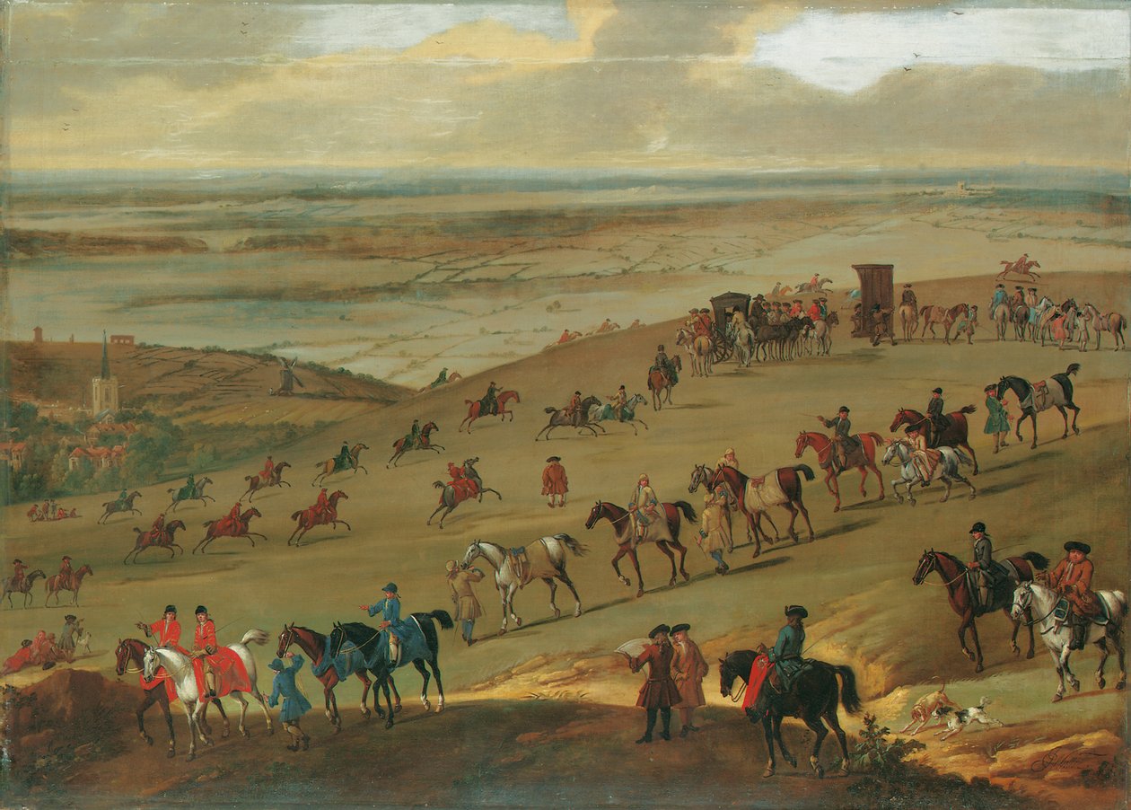 La collina di Warren, Newmarket da John Wootton