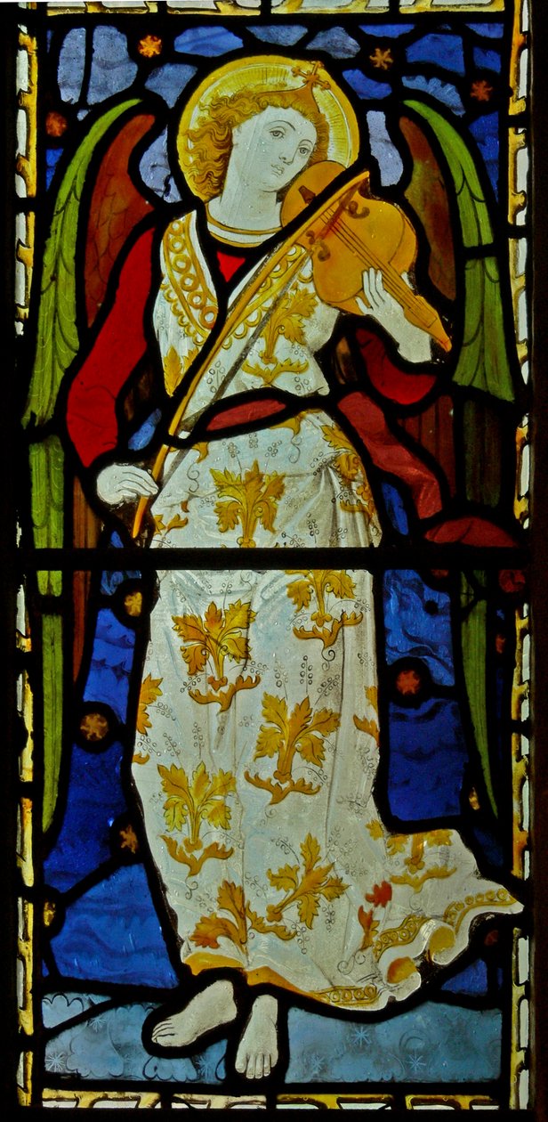 Angelo musicale, 1870 (vetrata) da John and Grylls Burlison