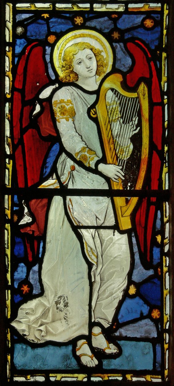 Angelo musicale, 1870 (vetrata) da John and Grylls Burlison
