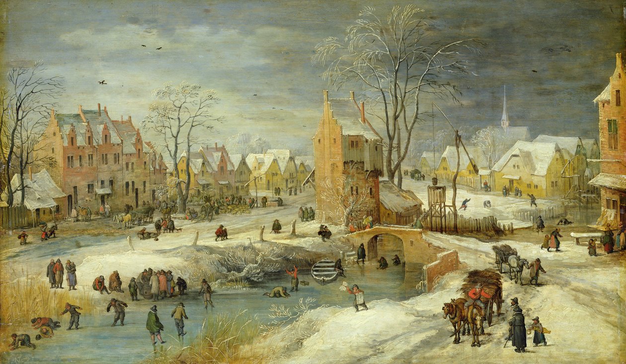 Villaggio in inverno da Joos or Josse de Momper