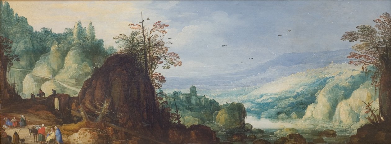 Paesaggio montano con un fiume da Joos de II Momper