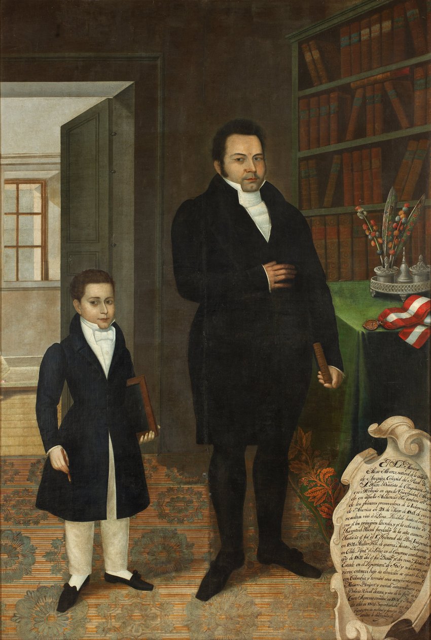 Mariano Alejo Álvarez e suo figlio da José Gil de Castro