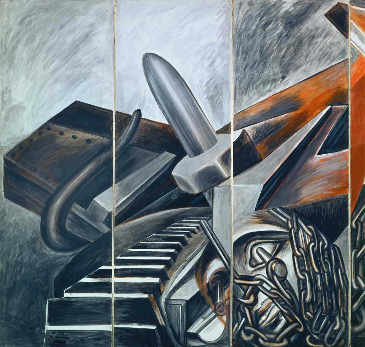 Bombardiere in picchiata e Carro armato da José Clemente Orozco