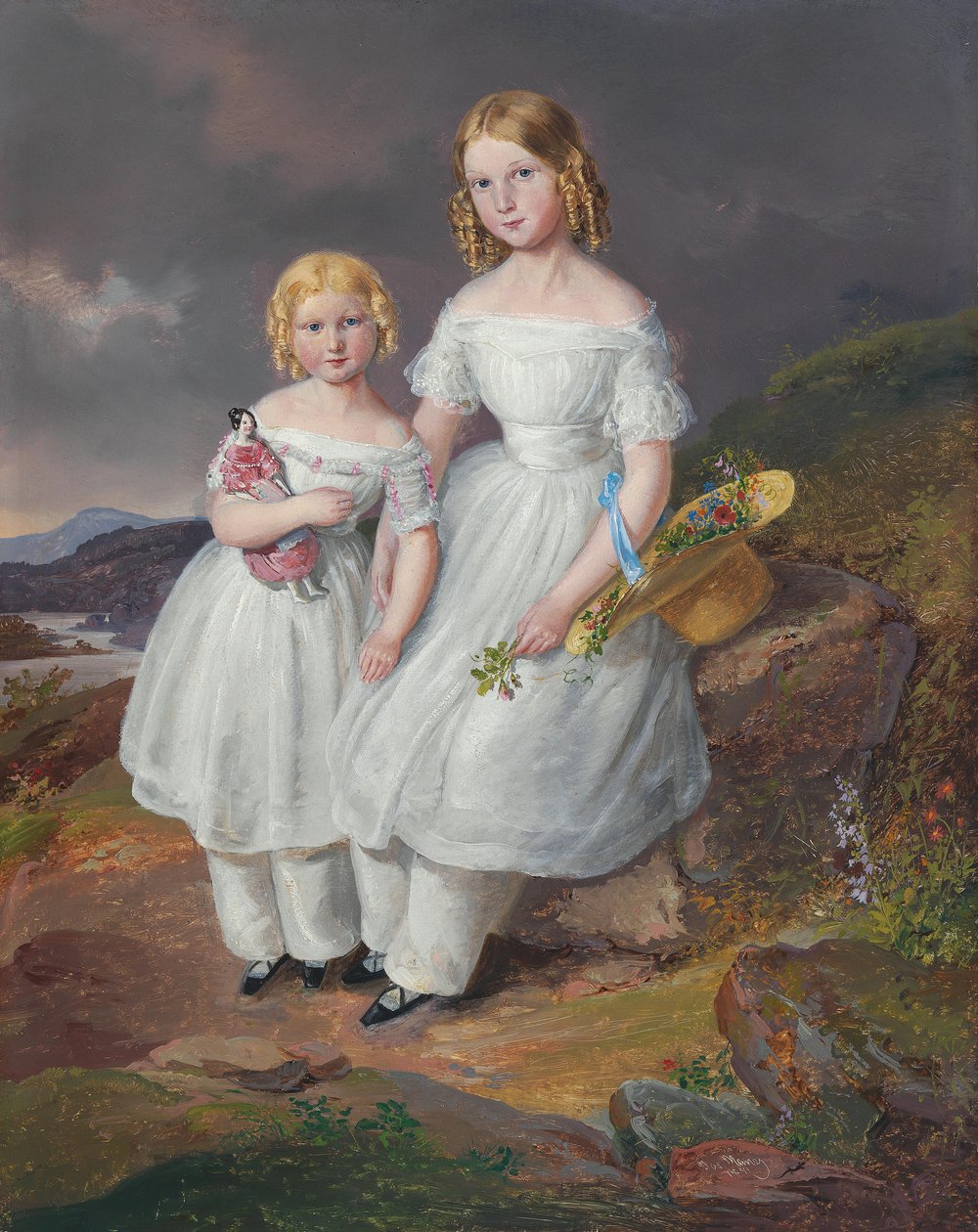 Ritratto di Franziska Contessa Kolowrat-Krakowsky nata il 5 luglio 1835 e Seraphine Contessa Kolowrat-Krakowsky nata il 28 agosto 1838 da Josef Mánes