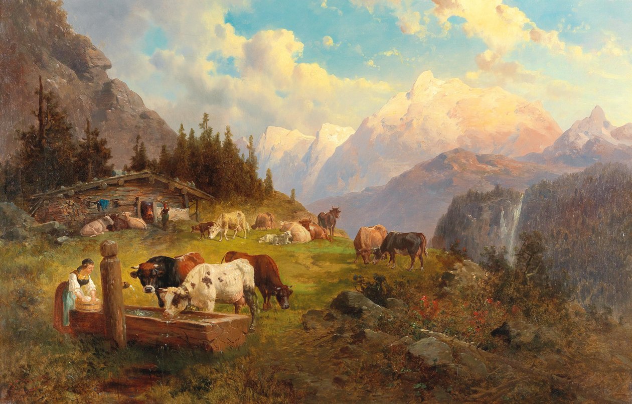 Sul pascolo di montagna da Josef Thoma