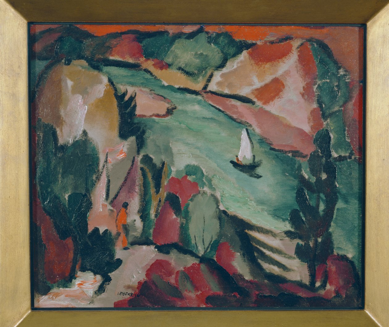 Paesaggio fluviale ... (olio su tela) da Josef Eberz