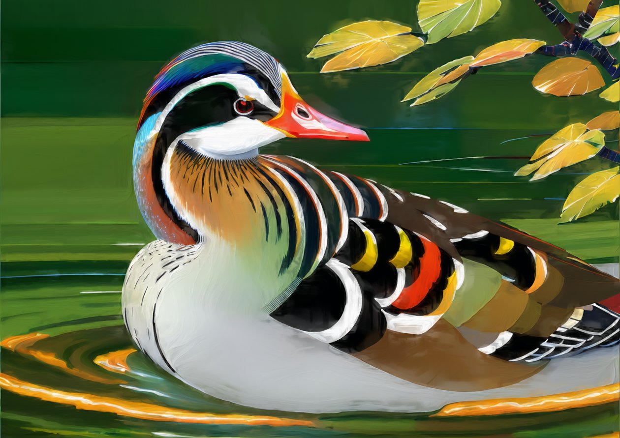 Animali: anatra mandarina 1 da Josef Johann Michel