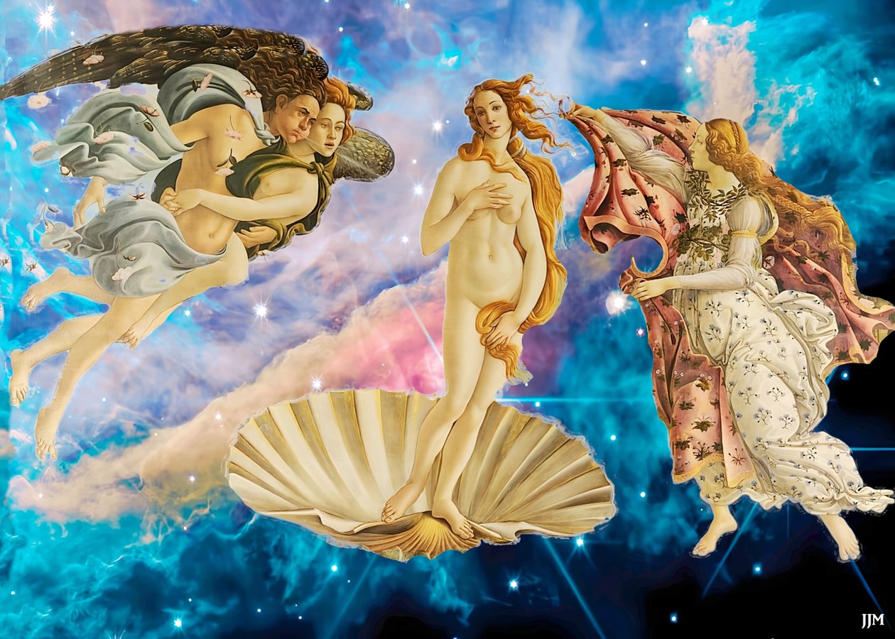 JJM-recreate: Botticelli-S_La nascita di Venere+JWST da Josef Johann Michel